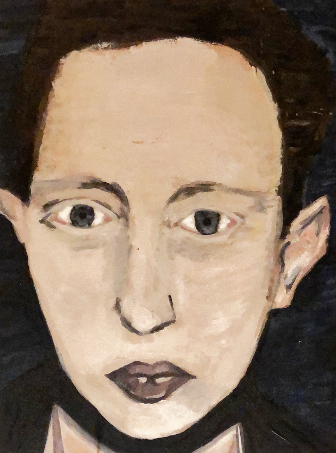 Untitled (Solitude I – Study after Luc Tuymans), 2011 – acrylic on wood, 18*24cm